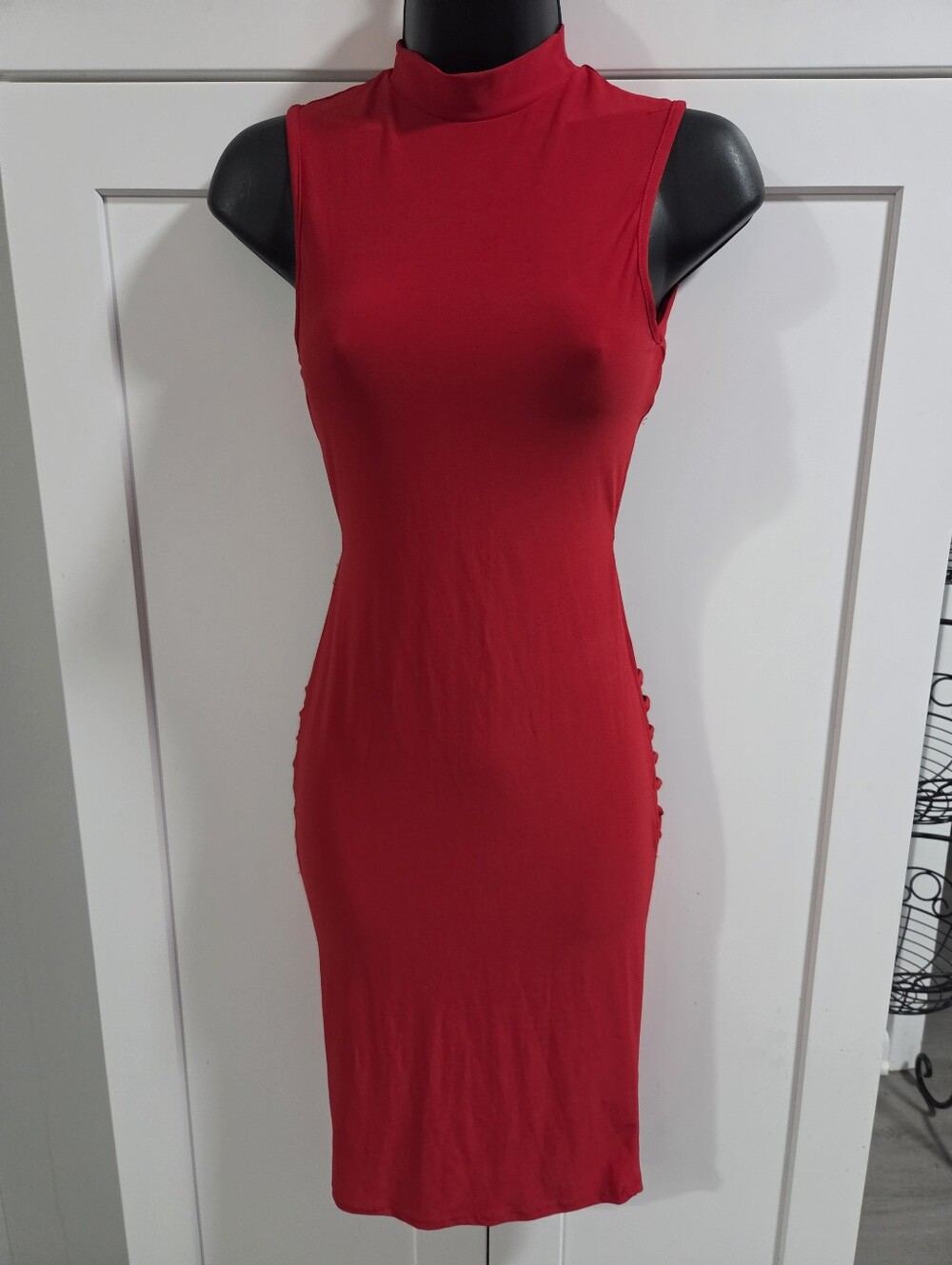 KTOO Mock Neck Open Back Bodycon Dress- Size S